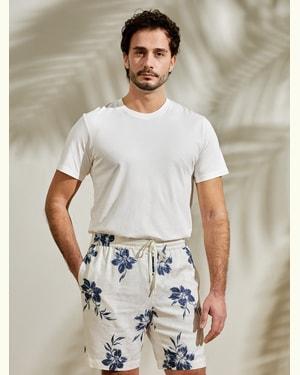 LILYSILK Short Lily Croisière Hawaïenne Taille Ajustable Avec Cordon Technique De Tissage Jacquard Sans Produits Chimiques Nocifs Imprimé De Lys Xxl