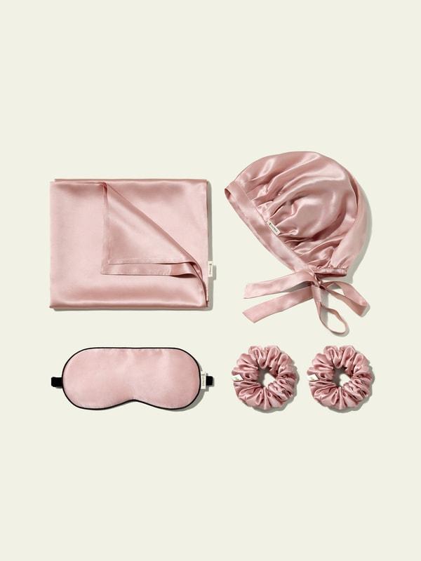 LILYSILK Luxury Silk Sleep Set Perfect Gift Set - Rosy Pink - Standard(20" x 26")