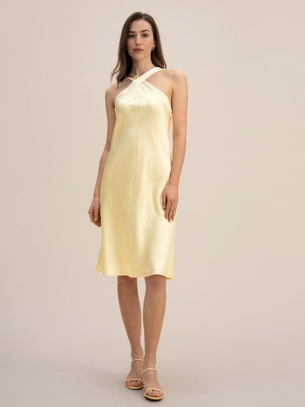 LILYSILK Femme Robe d'été en Soie Lilyáurea Élégante Coupe Biais Robe Camélia Jaune Doré 40