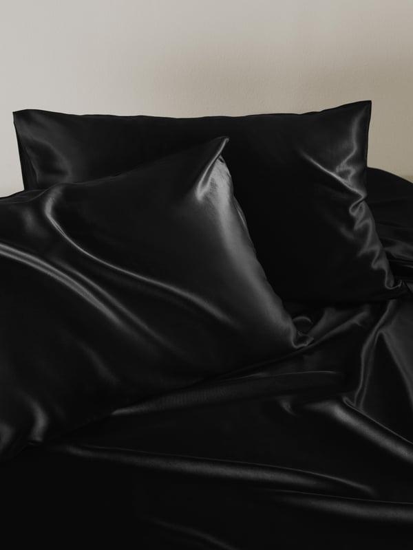 LILYSILK Taies d'Oreiller Soie 19 Momme (Lot de 2) Noir 50x70cm - Douces et Lisses pour un Sommeil Réparateur