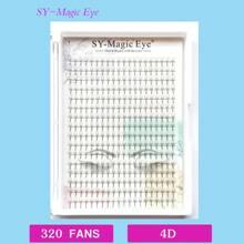 320 Pcs Per Box,Premade Fans Eyelash Extensions,4D,Mid,Curl D,Soft & Natural,Easy To Carry,Travel And Party,Hand-Grafted False Eyelashes