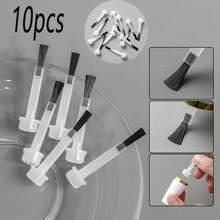 10pcs Disposable Nail Polish Brush Heads, Replacement Tips To Wear On Reusable Nail Sticks, Suitable For Nail Polish, Gel, Color Painting, A Perfect G