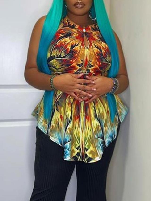 LW Plus Size Floral Print Asymmetrical T-shirt 0X