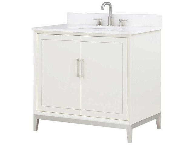Gracie 36" Satin White Brushed Nickel Vanity