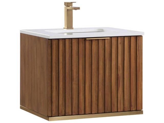 Terra 24" Walnut Satin Brass Vanity