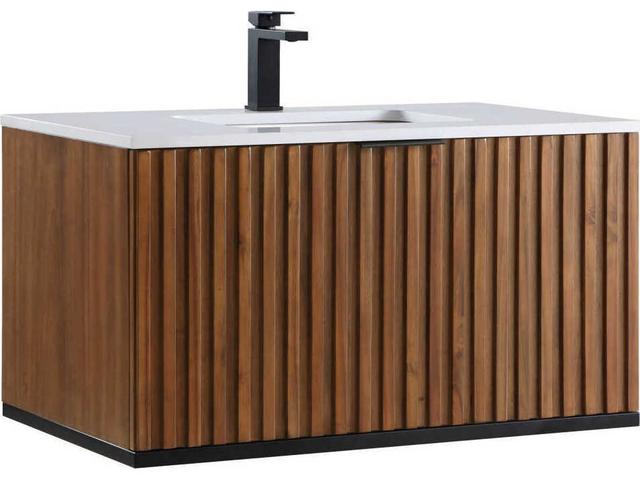 Terra 36" Walnut Matte Black Vanity