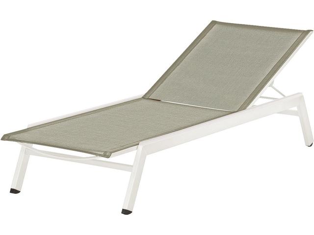Barlow Tyrie Equinox Lounger - Arctic White Powder Coated Stainless Steel Frame - Seagull Sunbrella Sling
