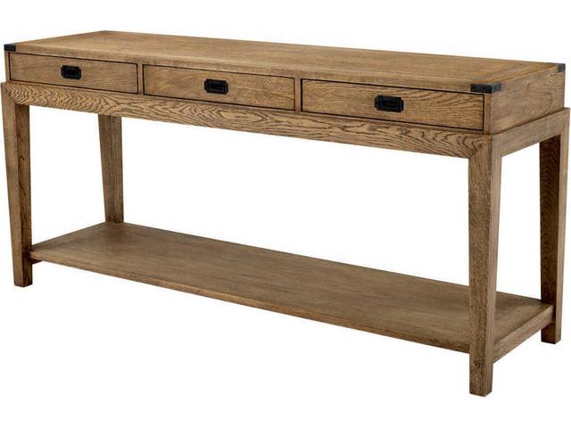 Military Smoked Oak Console Table