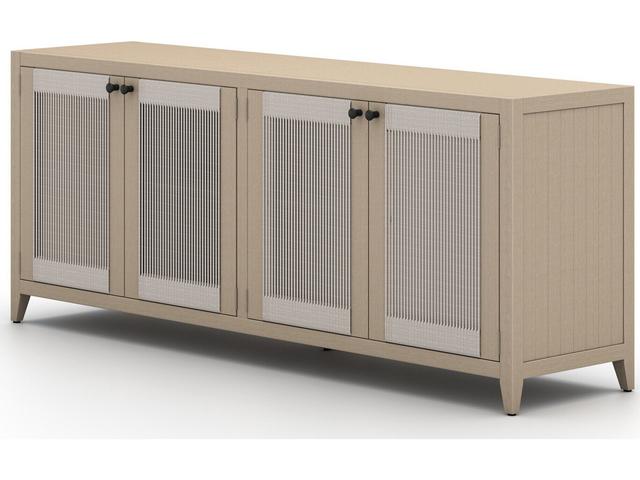 Four Hands Outdoor Solano Washed Brown Teak / Grey Rope Sideboard
