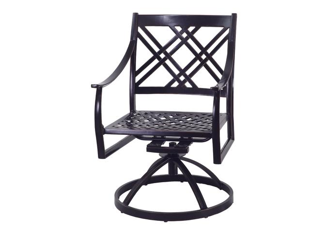 Gensun Edge Aluminum Swivel Rocker Patio Dining Arm Chair