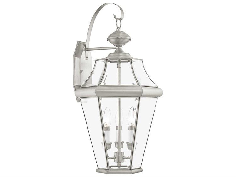 Livex Lighting Georgetown 3 - Light Outdoor Wall in Brushed Nickel