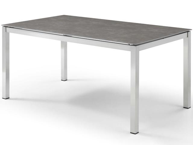 Whiteline Modern Living Outdoor Paola Light Grey Aluminum Rectangular Dining Table