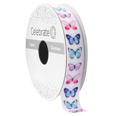 5/8" x 7yd. Butterfly Ribbon by Celebrate It™ Classic | Michaels®