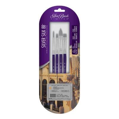 Silver Brush Limited Silver Silk 88® SH 4 Piece Brush Set 106 Paint in Purple | Michaels®