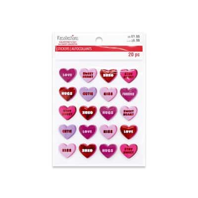 Valentine's Day Conversation Heart Puffy Stickers by Recollections™ | Michaels®
