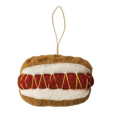 Hello Honey® Handmade Wool Felt Hot Dog Ornament | 5" | Michaels®