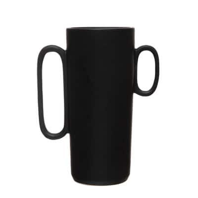 Hello Honey® 10" Decorative Flower Vase with Asymmetrical Handles in Black | 8" x 4.5" x 10" | Michaels®