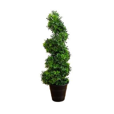 3Ft UV-Resistant Boxwood Spiral Topiary Artificial Tree in Decorative Planter By Nearly Natural in Green | 3 ft | Michaels®