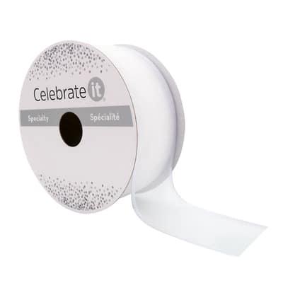 1.5" x 15yd. Sheer Wired Ribbon by Celebrate It® Specialty in White | Michaels®