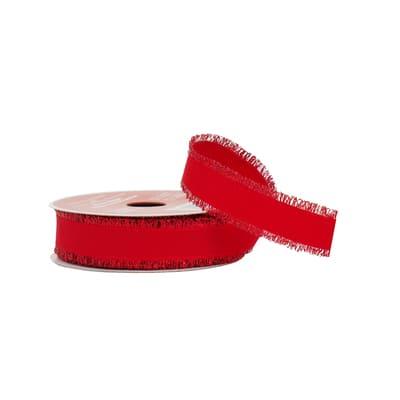 2.5" x 20Ft Red Tinsel Edges Wired Ribbon by Celebrate It® in Null | 7/8" x 30ft | Michaels®