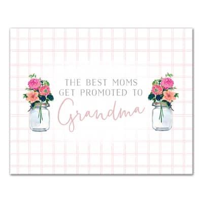 The Best Moms Get Promoted To Grandma Canvas Wall Art By Designs Direct | 20" x 16" | Michaels®