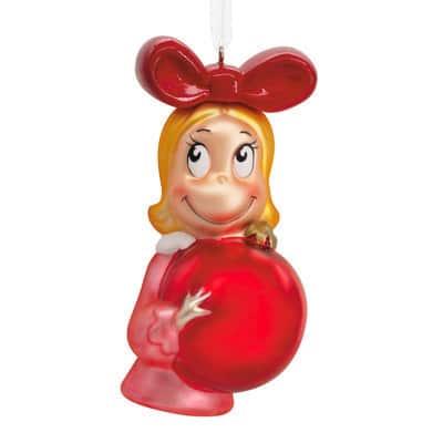 Hallmark Dr. Seuss's How the Grinch Stole Christmas™ 4" Cindy-Lou Who with Ornament Blown Glass Ornament in Red | Michaels®