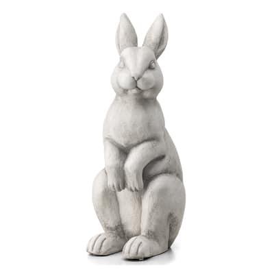 Glitzhome® 22.75" MGO White Standing Rabbit Statue | 11" x 8.5" x 22.75" | Michaels®