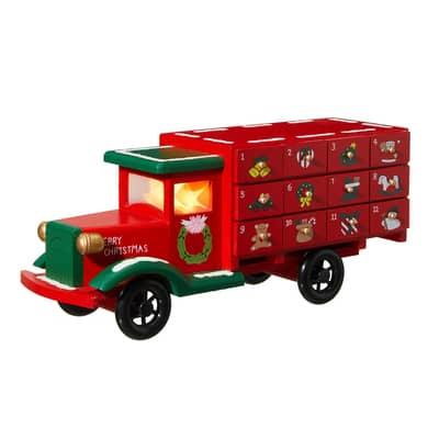 Glitzhome® 14.5" Christmas Truck Countdown Décor in Red | 14.57" x 5.12" x 6.30" | Michaels®