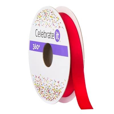3/8" x 10yd. Satin Double Face Ribbon by Celebrate It® in Red | Michaels®