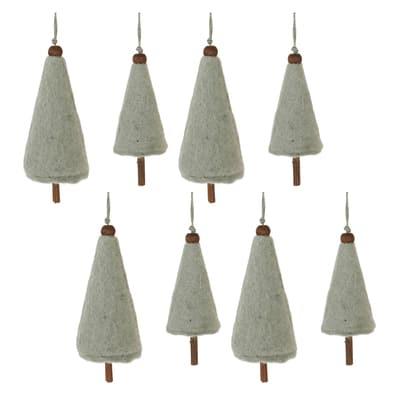 Felt Wool Pine Tree Ornaments Set By Melrose in Green | Michaels®
