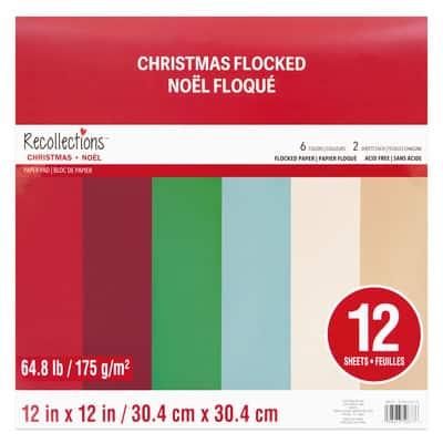 12" x 12" Christmas Flocked Paper Pad by Recollections™ | Michaels®