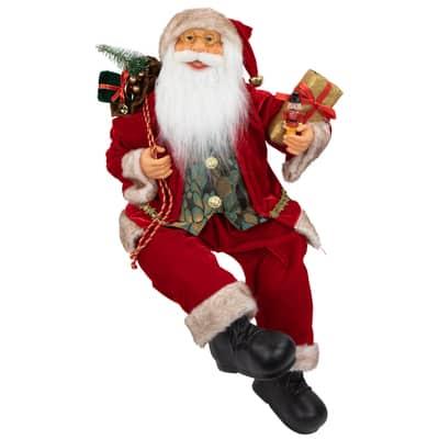 24" Sitting Santa Claus with Gift Bag and Presents Christmas Figure By Northlight in Red | Michaels®