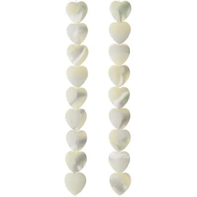 Natural White Shell Heart Beads, 10mm by Bead Landing™ | 10 mm | Michaels®