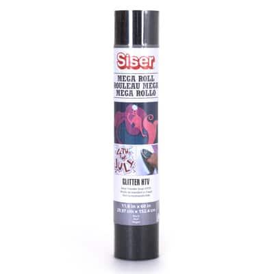Siser® Glitter Heat Transfer Vinyl Mega Roll in Black | 11.8" x 60" | Michaels®
