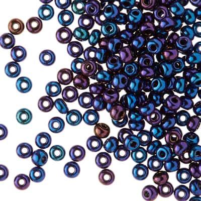 John Bead Metallic Czech Glass Seed Beads, 6/0 in Blue Iris | Michaels®