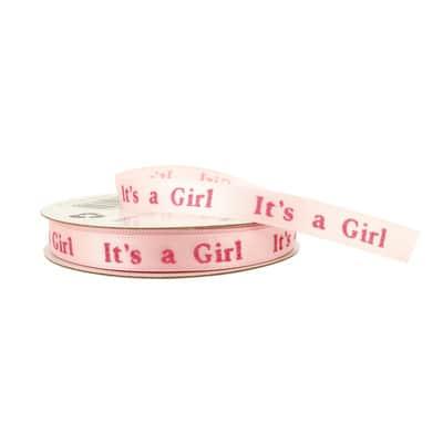 3/8" x 7yd. Satin It's a Girl Ribbon by Celebrate It® in Pink | Michaels®