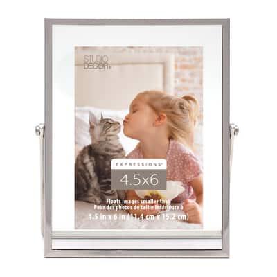 Expressions™ Silver Metal Tabletop Float Frame by Studio Decor® | 3.5" x 5" | Michaels®