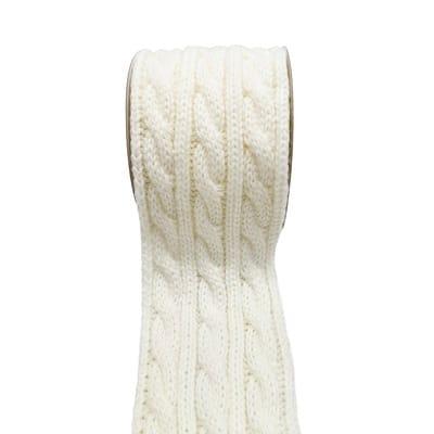 3.5" x 9Ft White Cable Knit Ribbon by Celebrate It® | Michaels®