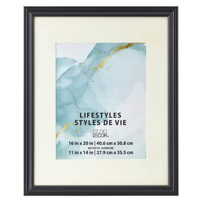 Lifestyles™ Black Large Frame with Mat by Studio Decor® | 16" x 20" / 11" x 14" mat | Michaels®