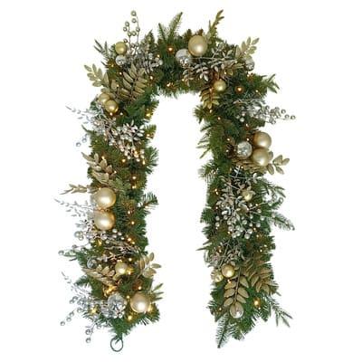 6Ft Battery-Operated Pre-Lit Gold Decorated Artificial Garland By Puleo International | 6 ft | Michaels®