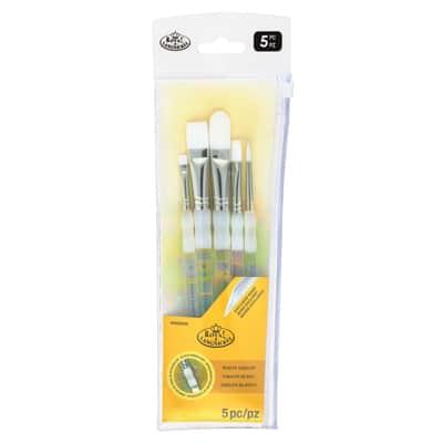 Soft-Grip™ White Taklon Brush Set Paint | Michaels®