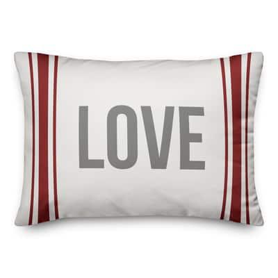 Farmhouse Love Throw Pillow By Designs Direct in Red/White | 14" x 20" | Michaels®