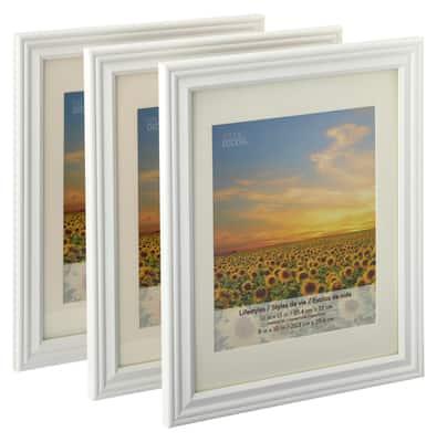 3 ct Lifestyles 8" x 10" White Frames With Mat by Studio Decor® in Off-White | Michaels®