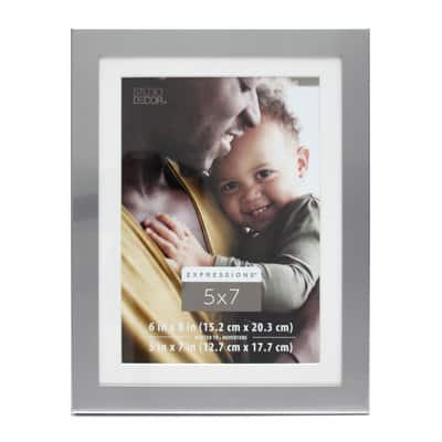 Expressions™ Aluminum Frame with Mat by Studio Decor® in Silver | 6" x 8" / 5" x 7" mat | Michaels®
