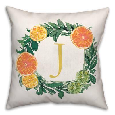 Citrus Monogram Indoor/Outdoor Pillow By Designs Direct | Alphabet J | 18" x 18" | Michaels®