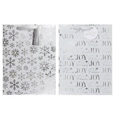 Large Silver Snowflakes & Peace/Joy Gift Bags, 2ct. by Celebrate It™ | 9.75" x 7.75" x 5" | Michaels®