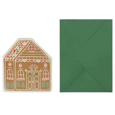 Glitter Gingerbread House Card & Envelope Set by Recollections™ | Michaels®