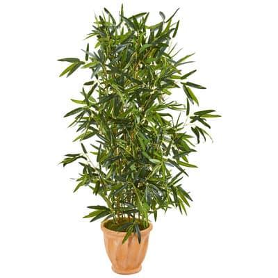 4.5Ft Bamboo Tree in Terracotta Planter By Nearly Natural in Green | 4.5 ft | Michaels®
