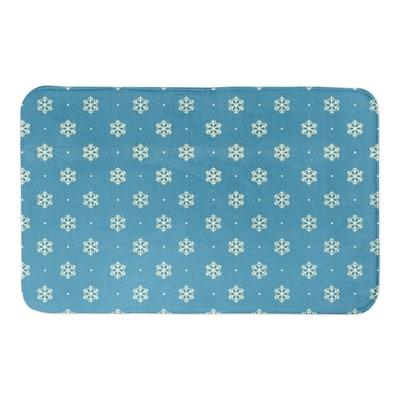 Designs Direct Simple Snowflake Dot On Blue Bath Mat, 34" x 21" | Michaels®