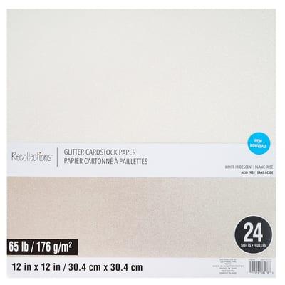 Glitter 12" x 12" Cardstock Paper ct by Recollections™ 24 Sheets in White Iridescent | Michaels®